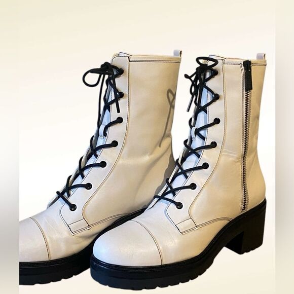 Michael Kors | Women’s Anaka leather combat boots in cream. NWOB size 11 - Picture 5 of 8